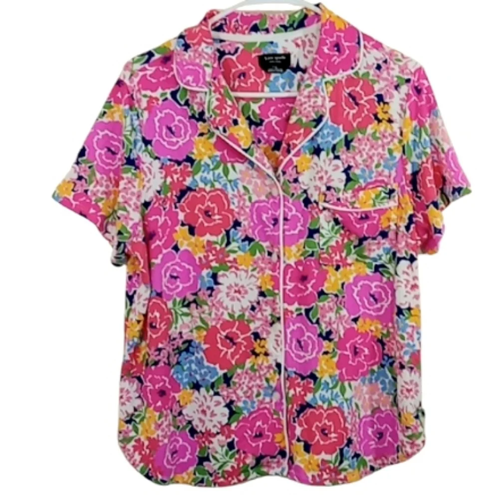 Kate Spade Floral Garden Short Pajama Set Pink Multi Size Large